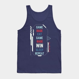 Game, Rage, Win, Sleep, Repeat - Funny Gamer Tank Top